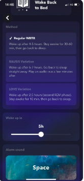 Oniri App Wake Back to Bed